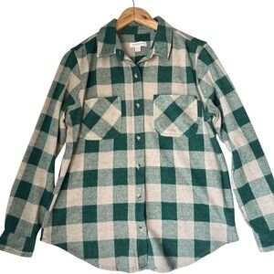 Beach‎ Lunch Lounge  Flannel Shirt Button D Checkered Medium